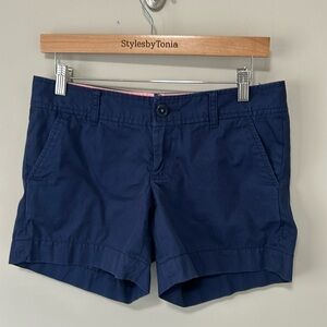 Lilly Pulitzer Callahan Shorts Navy Blue Chino Flat Front Sz 2